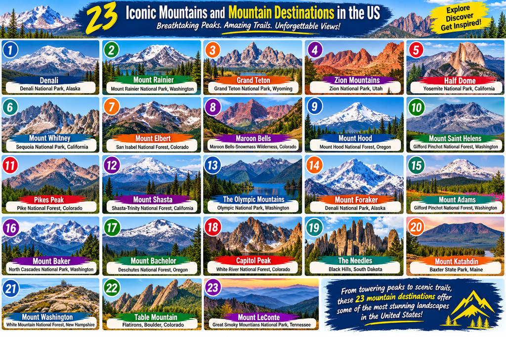 23 Iconic Mountains and Mountain Destinations in the US